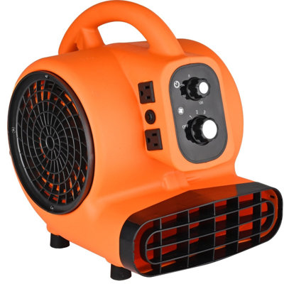 Ventilateur de plancher - Ventilateur de tapis portatif 1/4 HP, 1000 CFM, 4 angles de soufflage avec fonction de minuterie, homologué ETL, pour le séchage et le refroidissement domestiques, commerciaux et industriels