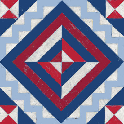 " Americana Quilt Motif I " by June Erica Vess Painting Print