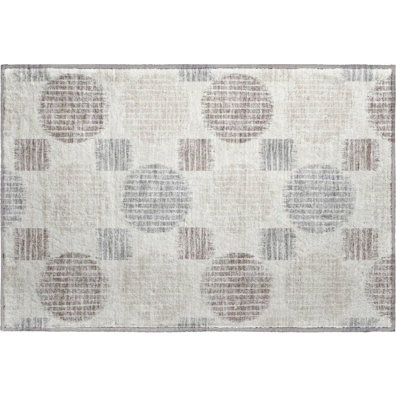 Premium Machine Washable Prisco Ivory Rug, Rectangle 1'8" x 2'6"