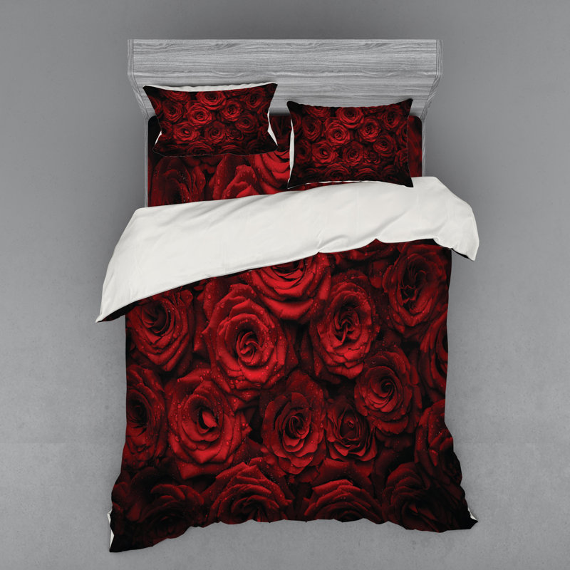 Ensemble de housse de couette rouge foncé, Housse de couette grand + 3 pièces supplémentair