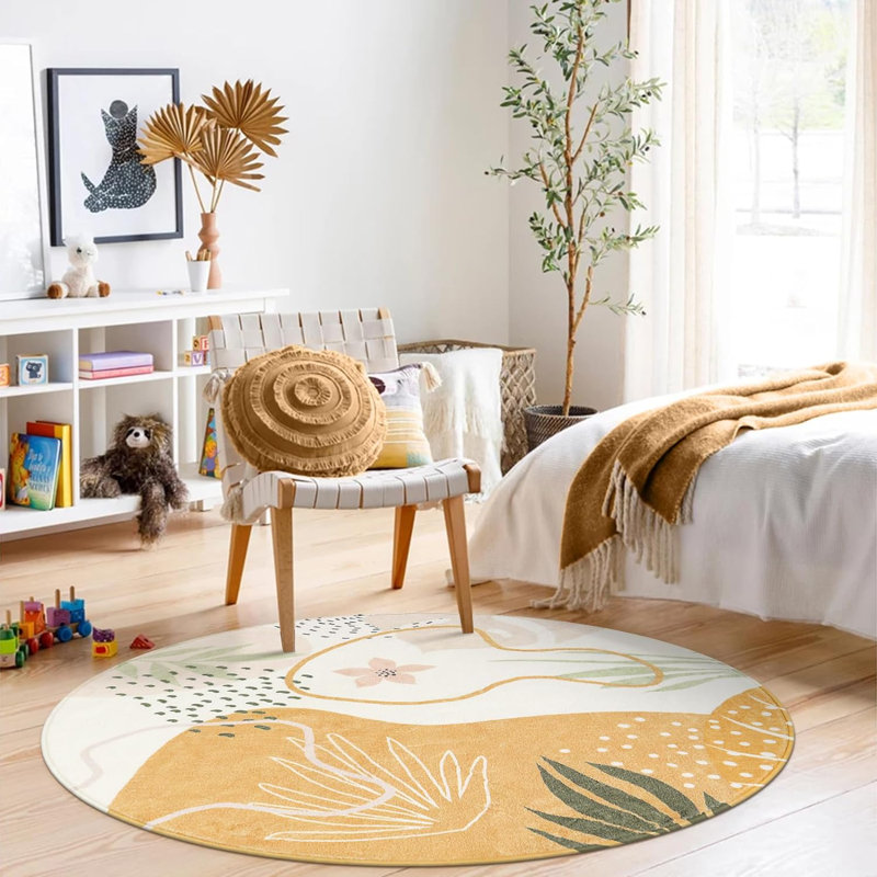 Tapis rond rond avec envers antidérapant