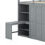 Full Size Loft Bed With Wardrobe,Desk And Shelves-379115742