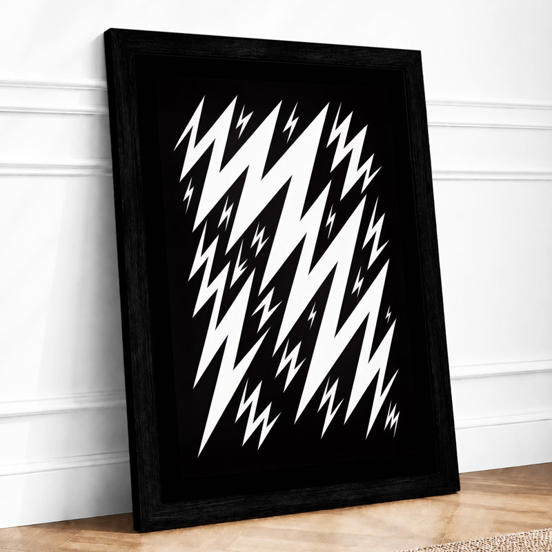 Electric Geometry Geometric - Framed Print, A4 - 29.7 x 21.0 cm, Black