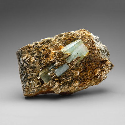 Aquamarine On Muscovite From Nagar, Hunza Valley, Pakistan