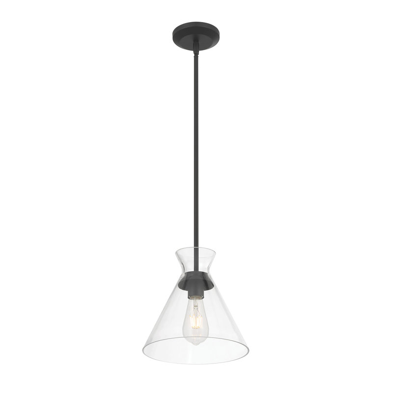 Luminaire suspendu 1 lumière Amarella, Noir mat, H 46,3 po x l 10 po x P 10 po