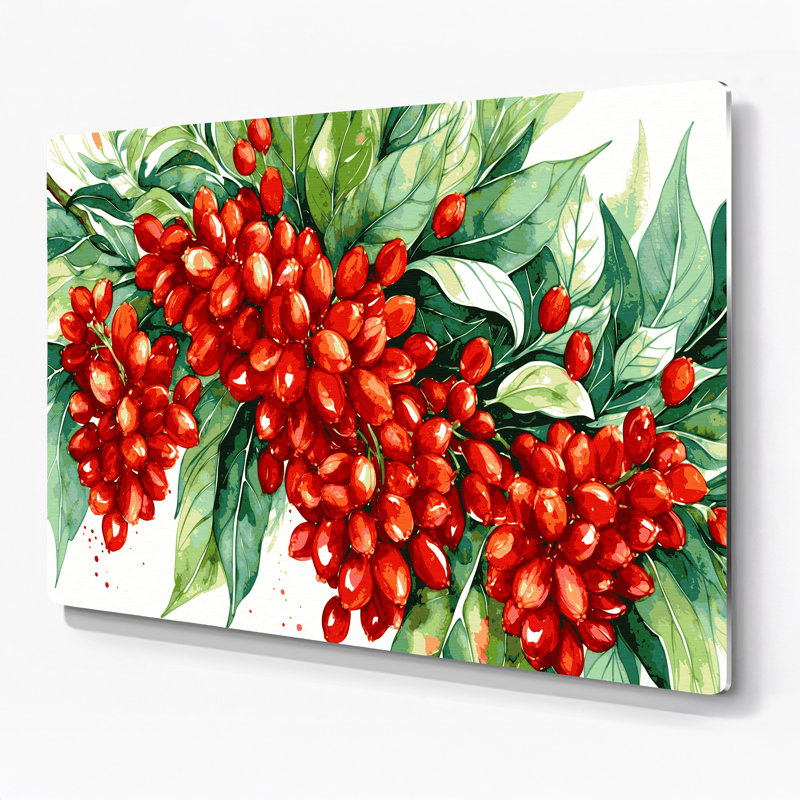 Art mural en métal «Fruit goji berry», H 20 po x l 30 po
