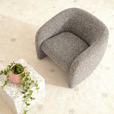 Modern Brown & Gray Tweed Accent Chair