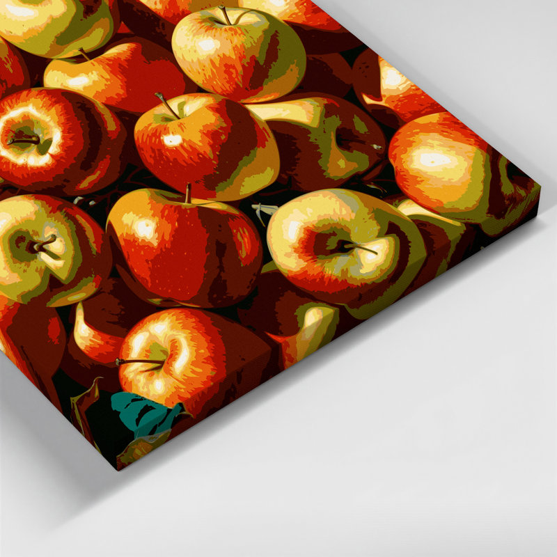 Art mural sur toile rouge Fruit Apple Honeycrisp, H 32 po x l 32 po