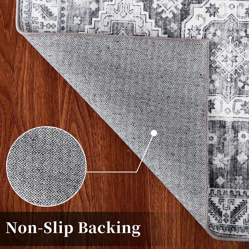 Corfu Washable Oriental Indoor Rug, Rectangle 4' x 6'