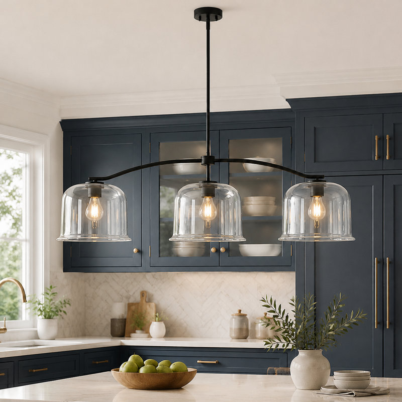 Justyce 3-Light 55.9"W Oversized Kitchen Island Pendant