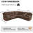 Manual Corduory Recliner Sectional Sofa With Chair , Storage Console/Drop Down Table/Cup Holders (Sectional+Chair)-502418653