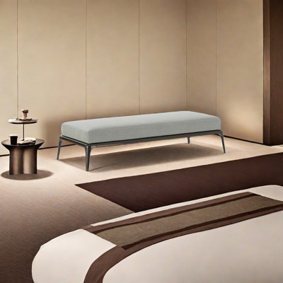 Banc rembourré en cuir de vache Mikyng
