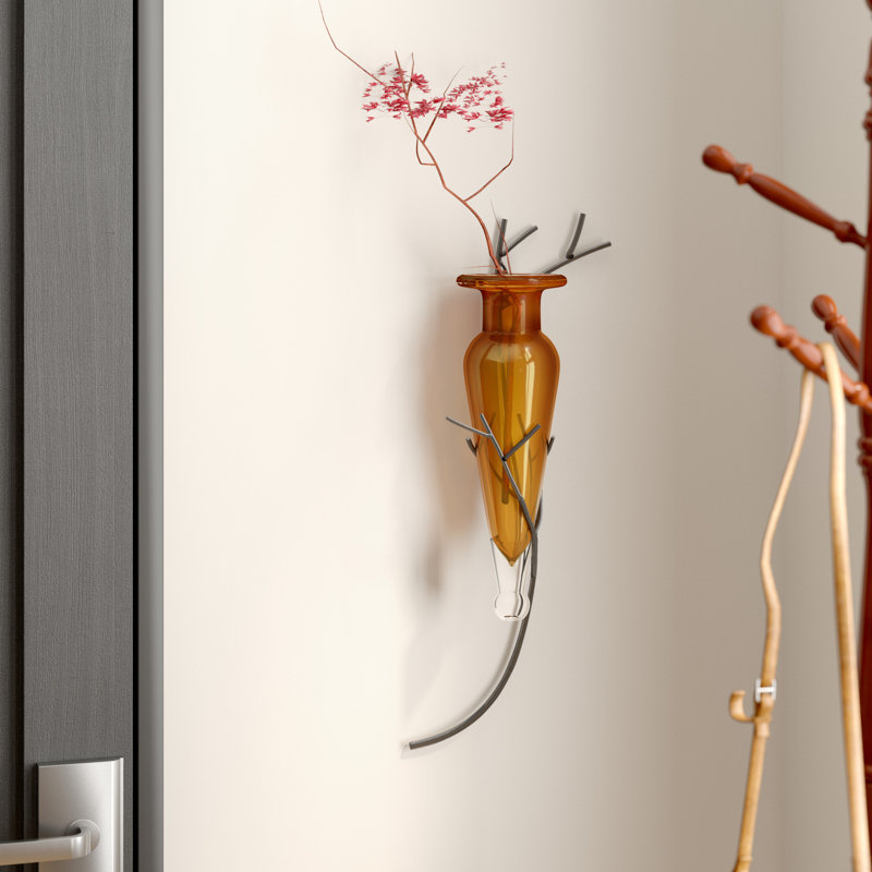 Vase mural en verre 22 ", Amber