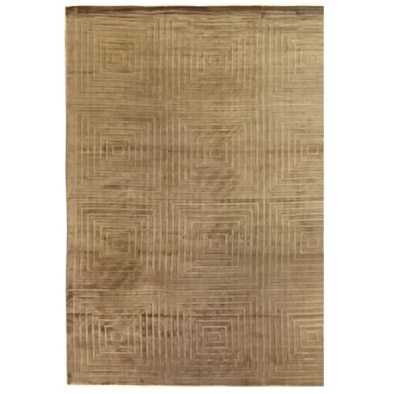 Dove Geometric Area Rug in Beige, Rectangle 6' x 9'