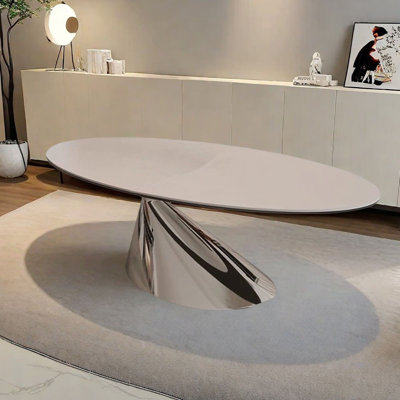 Sintered stone oval dining table