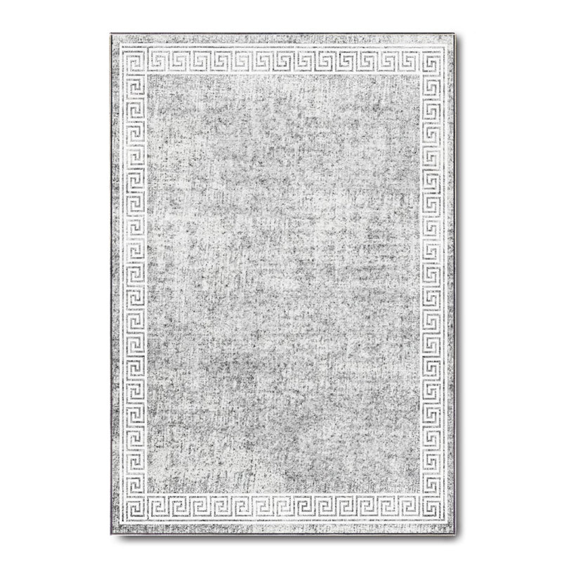 Performance Cotton Washable Geometric Indoor / Outdoor Rug, Rectangle 3'3" x 3'11"