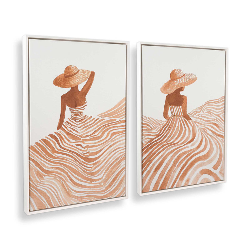 Desert Muse, ensemble de 2 impressions, Cadre flottant blanc opaque, 12 po x 8 po