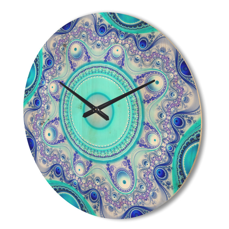 Horloge murale Wavy Curves and Circles, Très grand