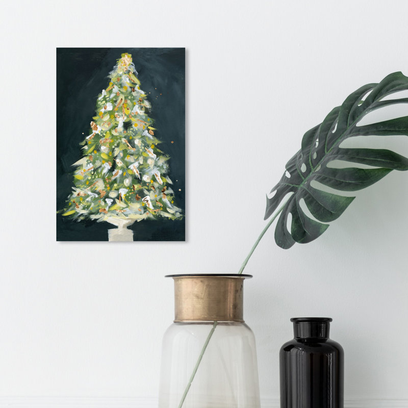 « christmas tree 2 », peinture sur toile, H 15 po x l 10 po x P 1,5 po