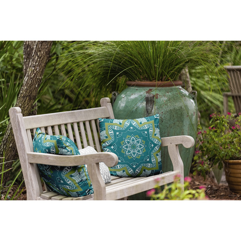 Outdoor Square Pillow Cover & Insert, Teal, 16" H x 16" W