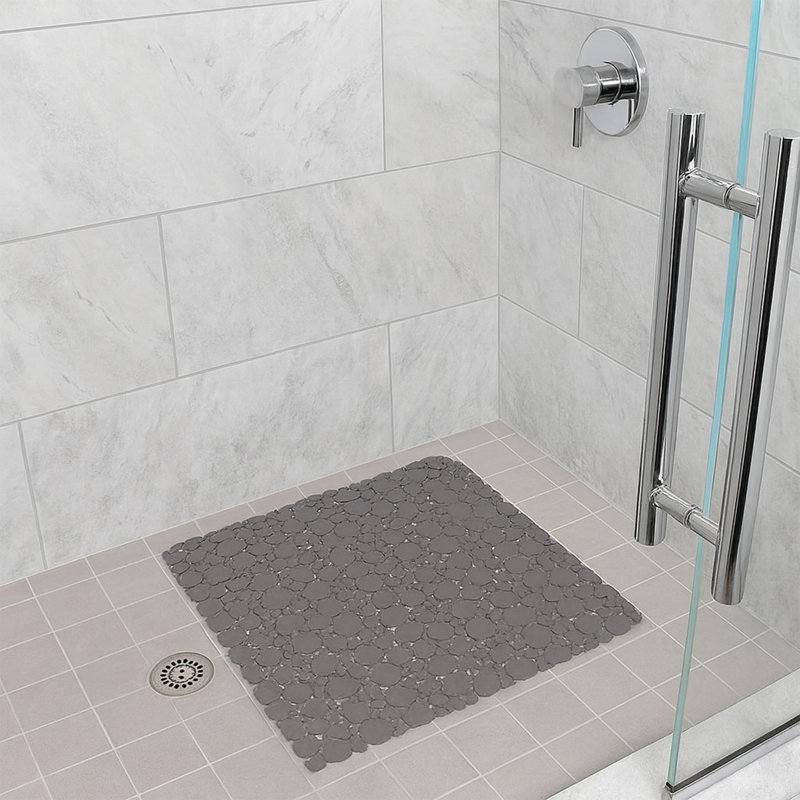Polypropylene Plastic Non-Slip Shower Mat, Taupe
