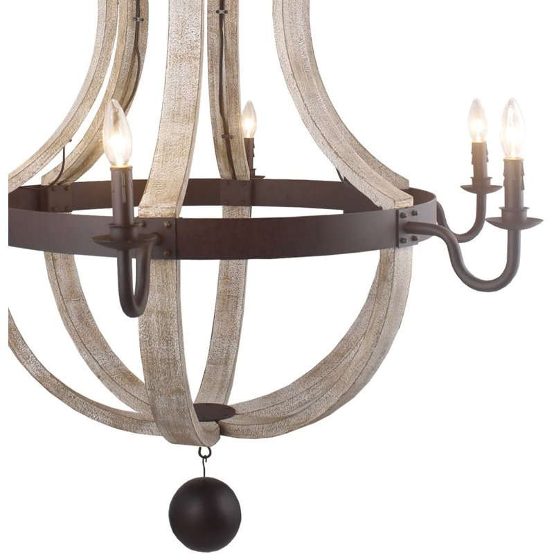Chandelle empire en bois 2 lumières Caufield