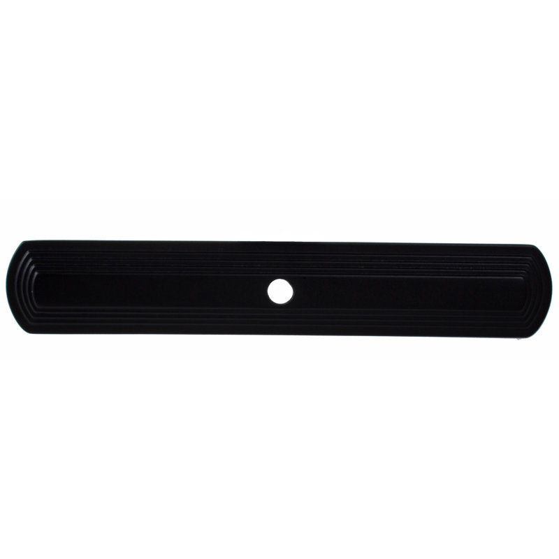 Narrow Rounded Rectangle Cabinet Knob Backplate, Matte Black
