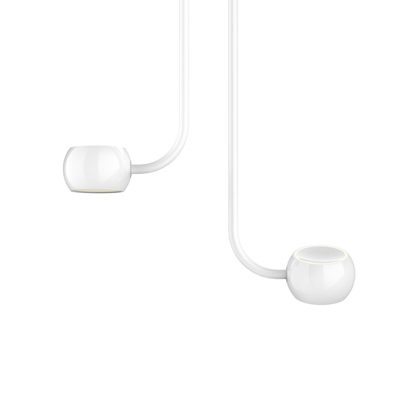 Flux 2 - Light LED Unique/Statement Pendant, Gloss White, Gloss White