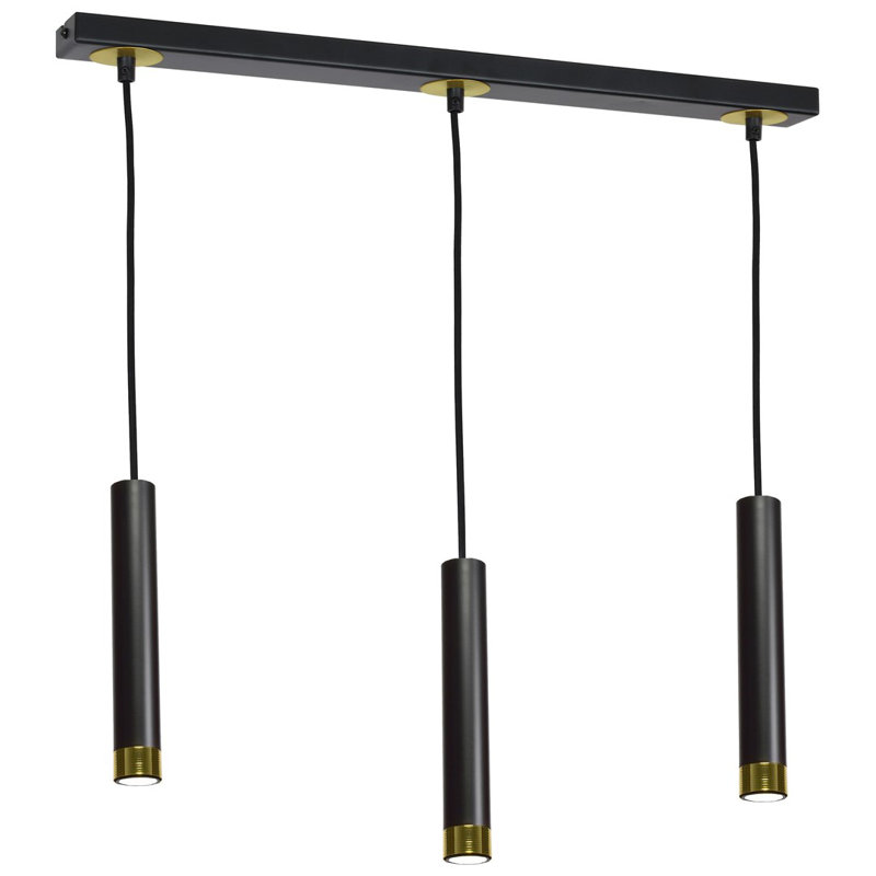 Hinesville 3 - Light Kitchen Island Pendant, Black/Gold