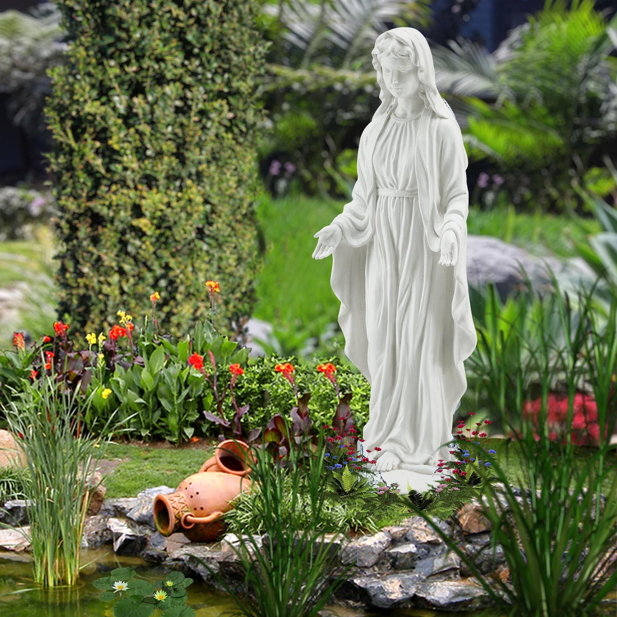 Astoria Grand Religious Virgin Mary Statue, Spiritual 29.5'' Garden