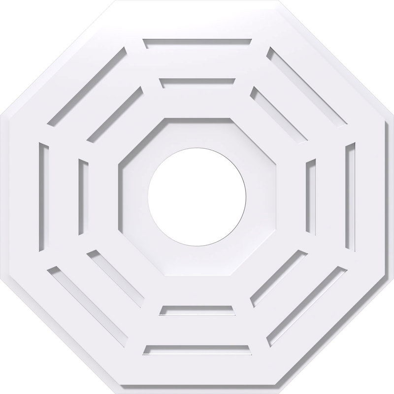24"OD x 6"ID x 9 1/2"C x 1"P Westin Architectural Grade PVC Contemporary Ceiling Medallion, 1" H x 24" W x 24" D