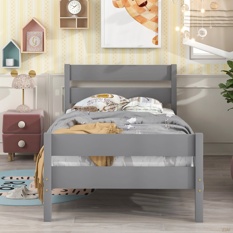 Coleman Bed With Headboard And Footboard, Gray, Twin