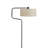 Orion Floor Lamp, Arched C-Shaped Arm, Beige Drum Shade, Black Metal
