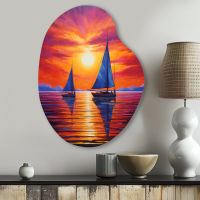 Amiraka - Bateau à voile en forme de poire, art mural asymétrique en métal