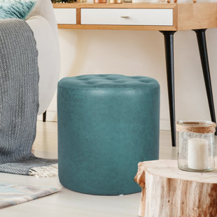 Pouf Campo bianco e blu