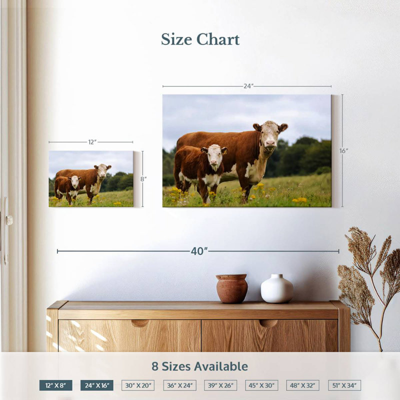 Brampt Calf And Cow, 16" H x 24" W