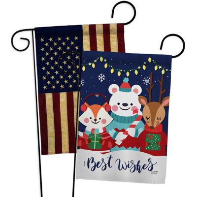 Drapeau de jardin en polyester 1 face x 1 pi 7 pi Winter Yard