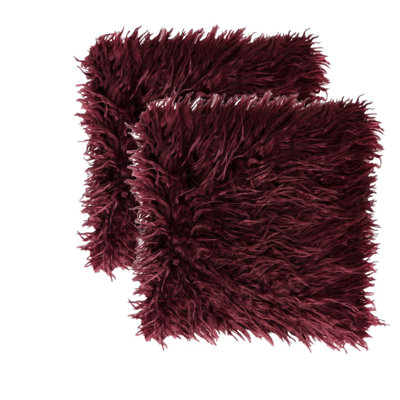 Housse de coussin carré en fausse fourrure seulement