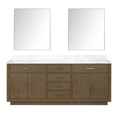 Ensemble de meuble-lavabo double 80 "avec miroir