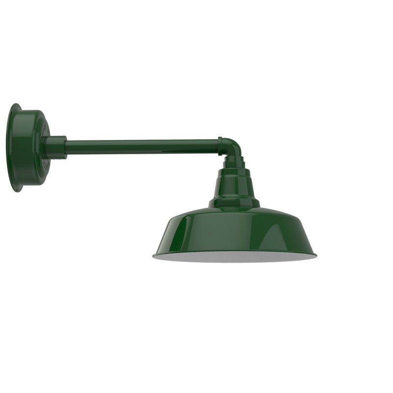 Luminaire de grange d'extérieur Vandervliet, H 9,62 po x l 12 po x P 22,5 po, Vert rétro