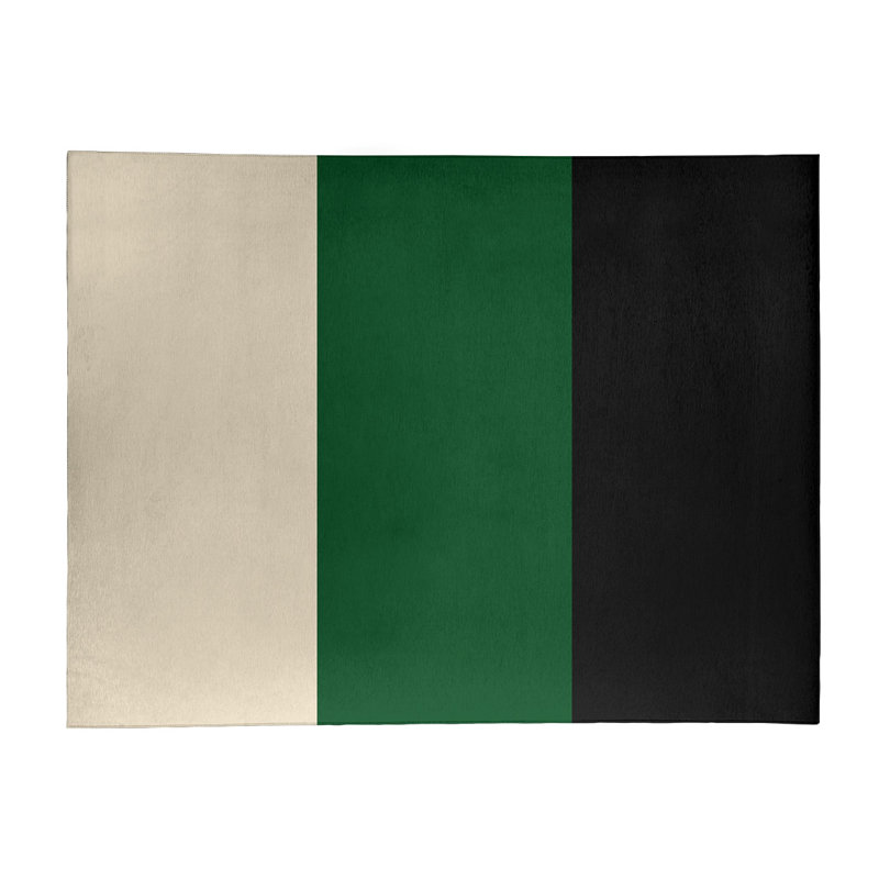 Tapis à rayures vert/noir, Rectangle 9 pi x 12 pi