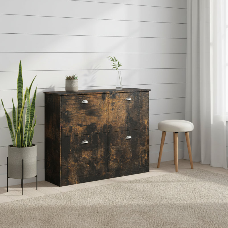 Shoe Cabinet,Hidden Slim Narrow Shoe Rack Cabinet With 4 Drawers For Entryway, Foyer,Hallway,Bedroom, Vintage