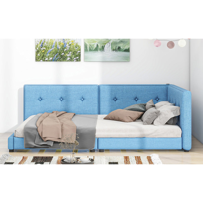 Lit tapissier avec abords - Élégance moderne, structure, aucune boîte à ressorts requise, installation simple, abords, apparence, fabrication, matelas stable, assemblage facile