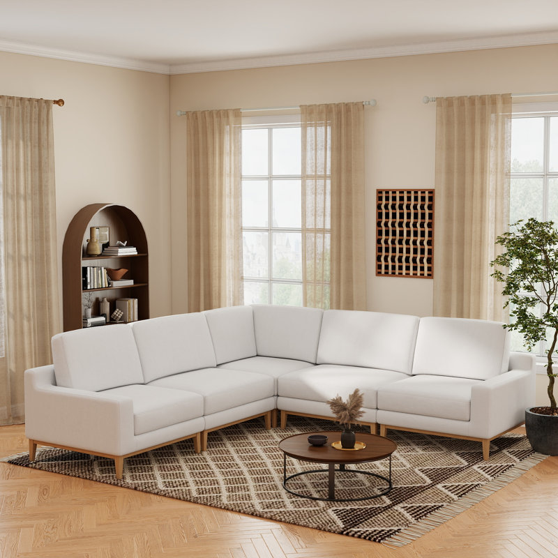 Canapé modulaire Bourbeau, Polyester blanc