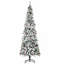Arbre de Noël artificiel enneigé 7,5 pi avec 600 branches de pin réalistes, pommes de pin, baies rouges, ouverture automatique, vert-107091396