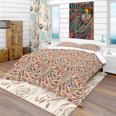 Ethnic Pattern - Bohemian Geometric Duvet Cover Set - Microfiber Polyester
