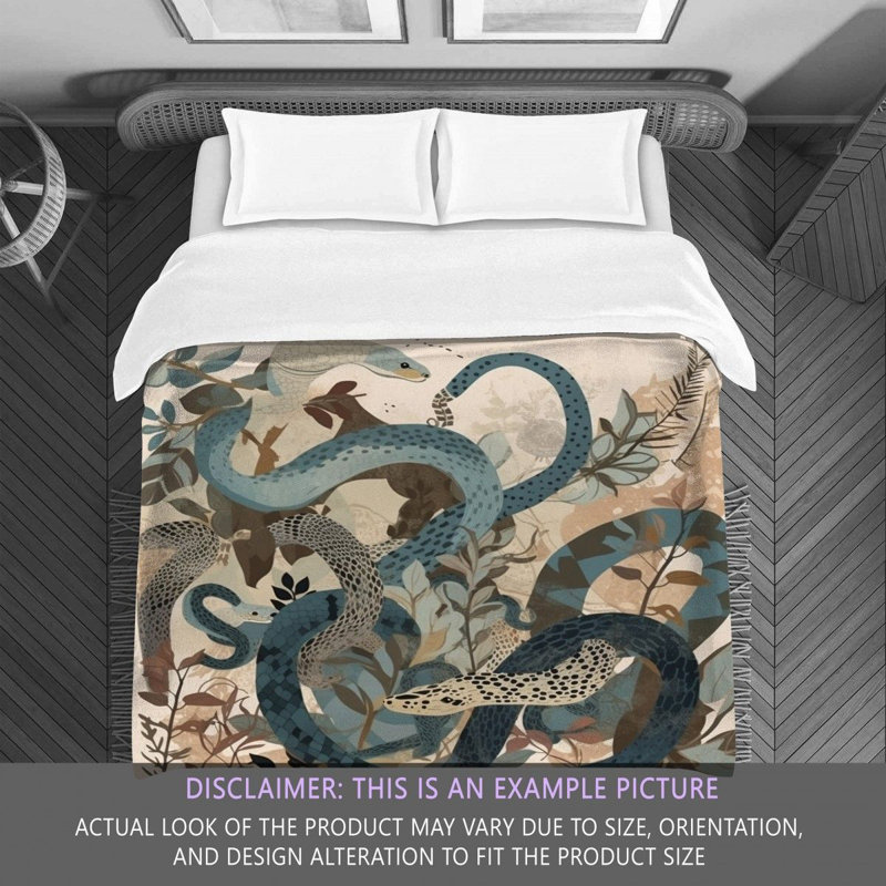Snake Animals Blue Comforter, Twin Comforter