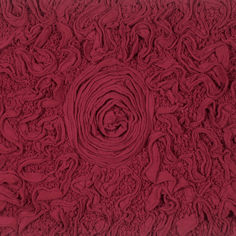Tapis de salle de bain, Rouge, L 25 po x L 25 po
