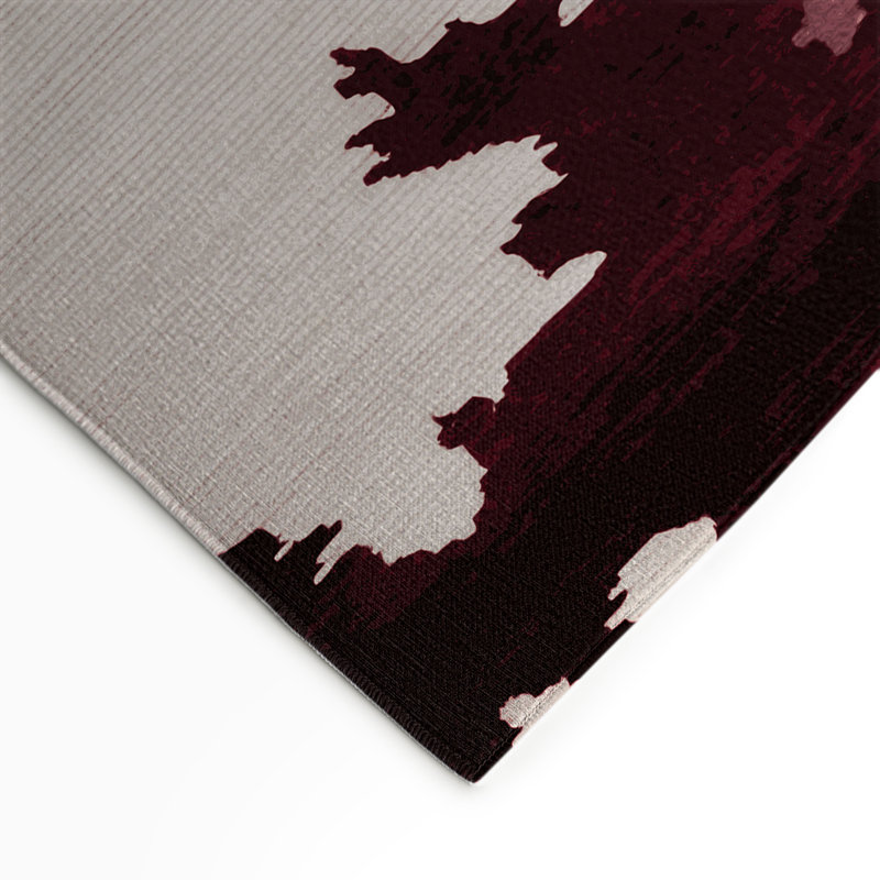 Tapis intérieur et extérieur rouge Watercolor, Rectangle 5 pi x 7 pi