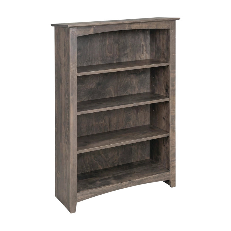 Malani 36" H Solid Wood Classic Bookcase, Driftwood, (4 Shelves) 48"H x 31.75"W x 12.875"D